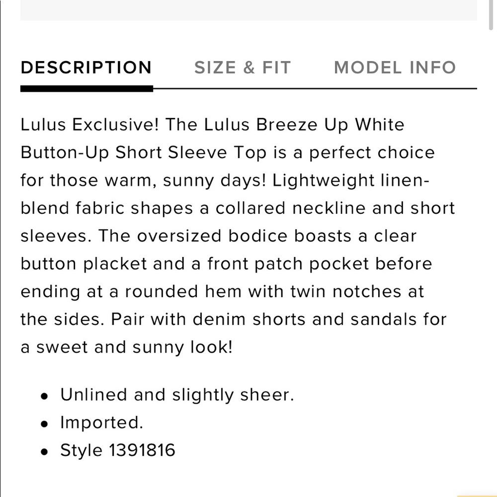 Breeze Up Button Top - Picture 3 of 3